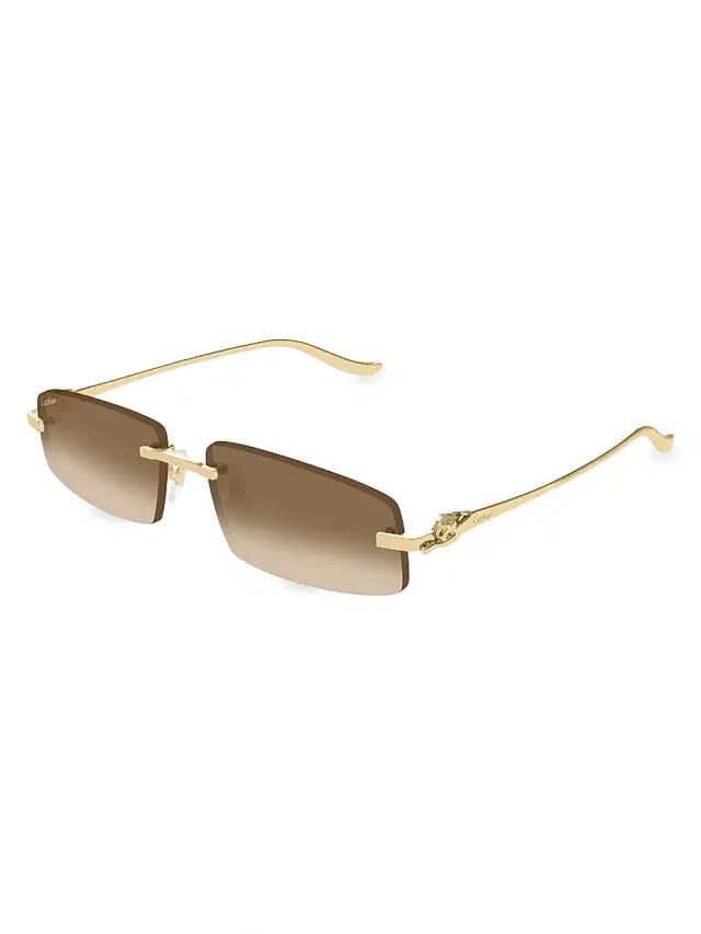 Cartier Women's Panthère Classic 58MM Rectangular Sunglasses - Brown Gold