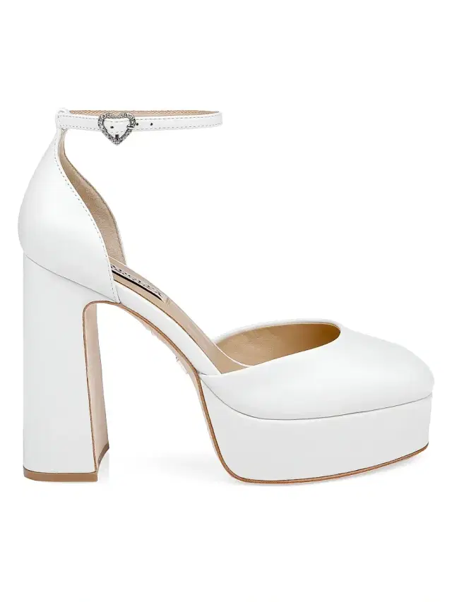 Badgley Mischka Women's Jayda II 105MM Leather Pumps - White Leather