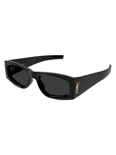 Saint Laurent Women's Seasonal Monogram 56MM Rectangular Sunglasses - Dark Grey Black | Thumbnail 1