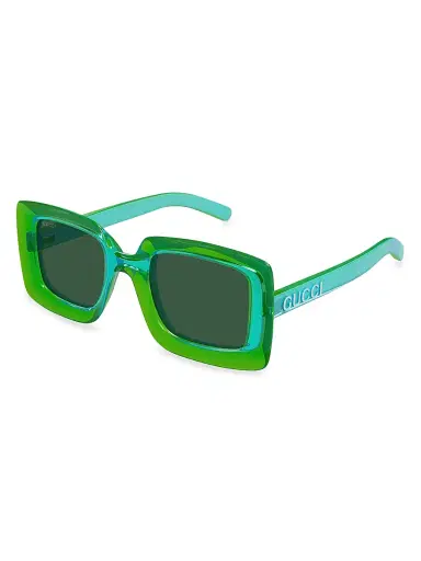 Gucci Women's Sunset Boulevard 51MM Squared Sunglasses - Green Green | Thumbnail 1