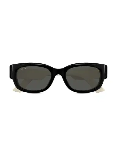 Gucci Women's Oblique 54MM Round Sunglasses - Grey Black Ivory | Thumbnail 2