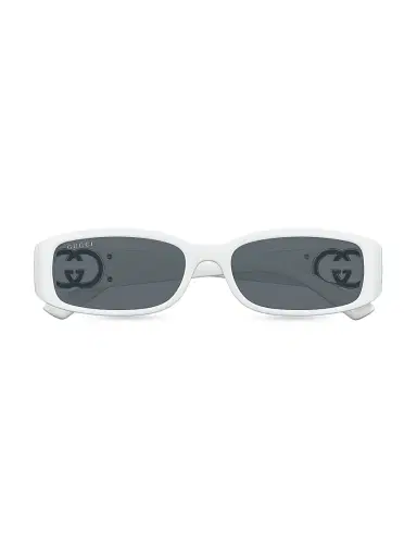 Gucci Women's Hailey 54MM Rectangular Sunglasses - Grey Ivory | Thumbnail 2