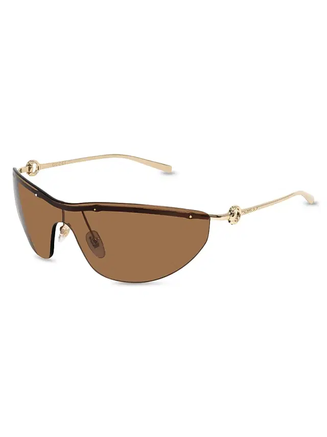 Women's 99MM Mask Sunglasses - Light Brown Gold