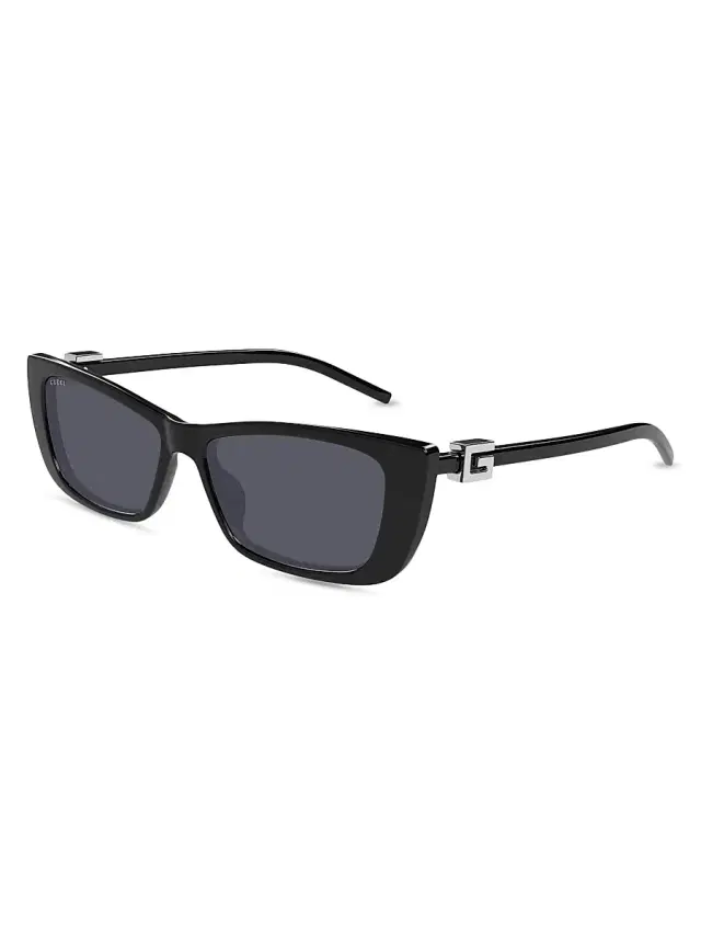 Gucci Women's G String 53MM Cat-Eye Sunglasses - Grey Black