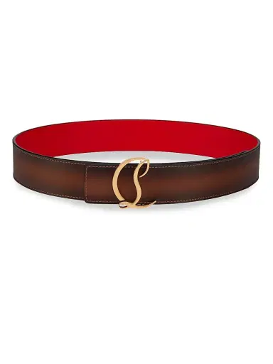 Christian Louboutin Men's Logo Belt - Havane | Thumbnail 2 Christian Louboutin Men's Logo Belt - Havane | Thumbnail 2