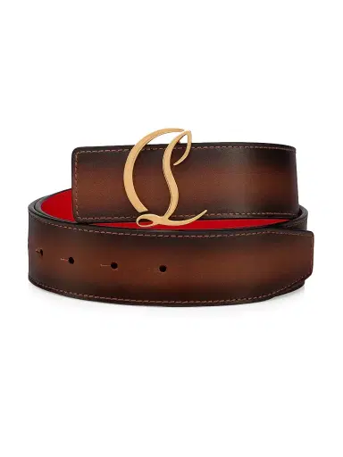 Christian Louboutin Men's Logo Belt - Brown | Thumbnail 1 Christian Louboutin Men's Logo Belt - Brown | Thumbnail 1