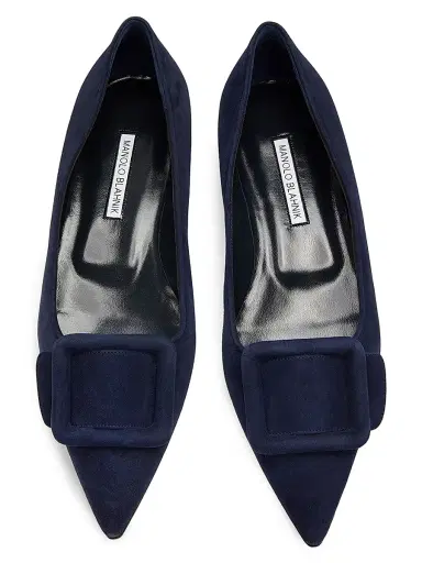 Manolo Blahnik Women's Maysale Suede Flats | Thumbnail 4