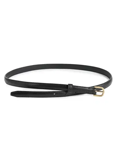 TOTEME Women's Slim Leather Buckled Belt - Black - Size Medium | Thumbnail 2 TOTEME Women's Slim Leather Buckled Belt - Black - Size Medium | Thumbnail 2