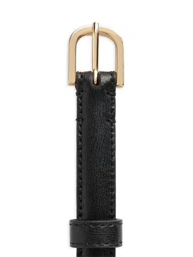 TOTEME Women's Slim Leather Buckled Belt - Black - Size Medium | Thumbnail 4 TOTEME Women's Slim Leather Buckled Belt - Black - Size Medium | Thumbnail 4