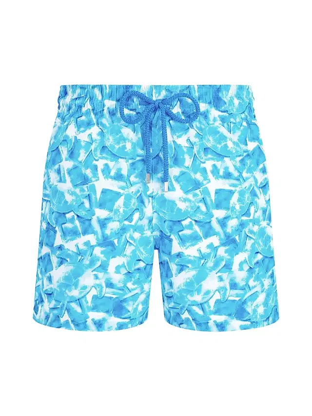 Vilebrequin Men's Abstract Turtles Swim Shorts - Blanc - Size Small