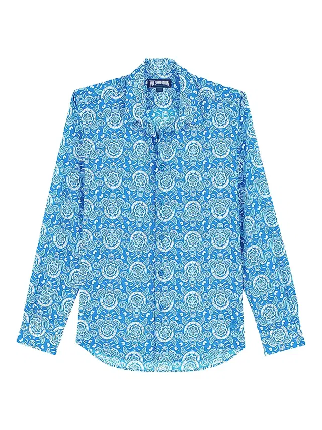 Men's Graphic Turtle Button-Front Shirt - Palace