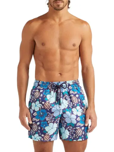 Vilebrequin Men's Floral Silk Bermuda Shorts - Minuit - Size Medium | Thumbnail 3 Vilebrequin Men's Floral Silk Bermuda Shorts - Minuit - Size Medium | Thumbnail 3