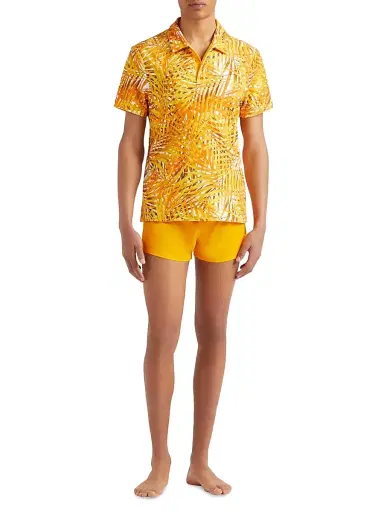 Vilebrequin Men's Palm Leaves Stretch Polo Shirt - Mangue - Size XXL | Thumbnail 2
