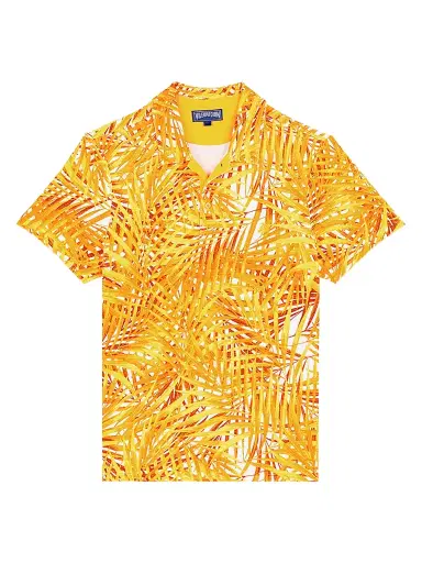 Vilebrequin Men's Palm Leaves Stretch Polo Shirt - Mangue - Size XXL | Thumbnail 1