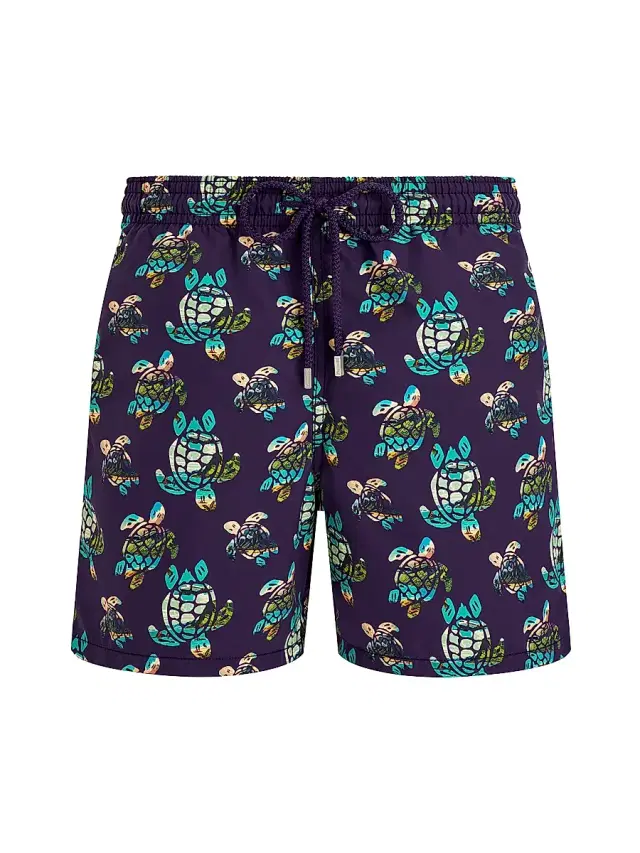Men's Landscape Turtles Swim Shorts - Minuit