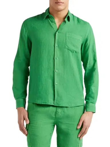 Vilebrequin Men's Caroubis Linen Button-Front Shirt | Thumbnail 4 Vilebrequin Men's Caroubis Linen Button-Front Shirt | Thumbnail 4
