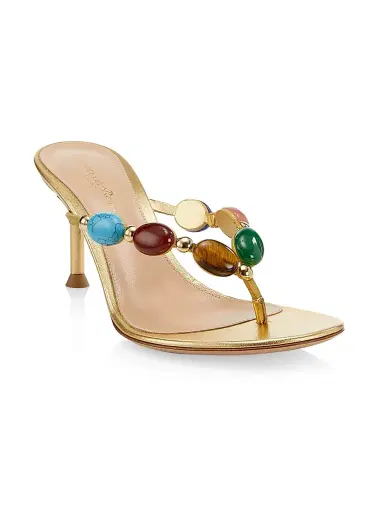 Gianvito Rossi Women's Shanti 70MM Thong Sandal - Mekong - Size 11.5 | Thumbnail 2 Gianvito Rossi Women's Shanti 70MM Thong Sandal - Mekong - Size 11.5 | Thumbnail 2
