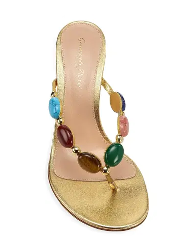 Gianvito Rossi Women's Shanti 70MM Thong Sandal - Mekong - Size 11.5 | Thumbnail 4 Gianvito Rossi Women's Shanti 70MM Thong Sandal - Mekong - Size 11.5 | Thumbnail 4