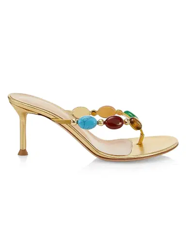 Gianvito Rossi Women's Shanti 70MM Thong Sandal - Mekong - Size 11.5 | Thumbnail 1 Gianvito Rossi Women's Shanti 70MM Thong Sandal - Mekong - Size 11.5 | Thumbnail 1