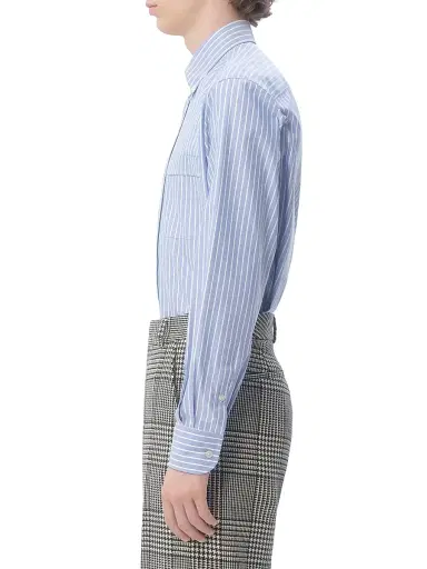 Valentino Garavani Men's VLogo Embroidered Cotton Shirt - White Azure - Size 15 | Thumbnail 3 Valentino Garavani Men's VLogo Embroidered Cotton Shirt - White Azure - Size 15 | Thumbnail 3