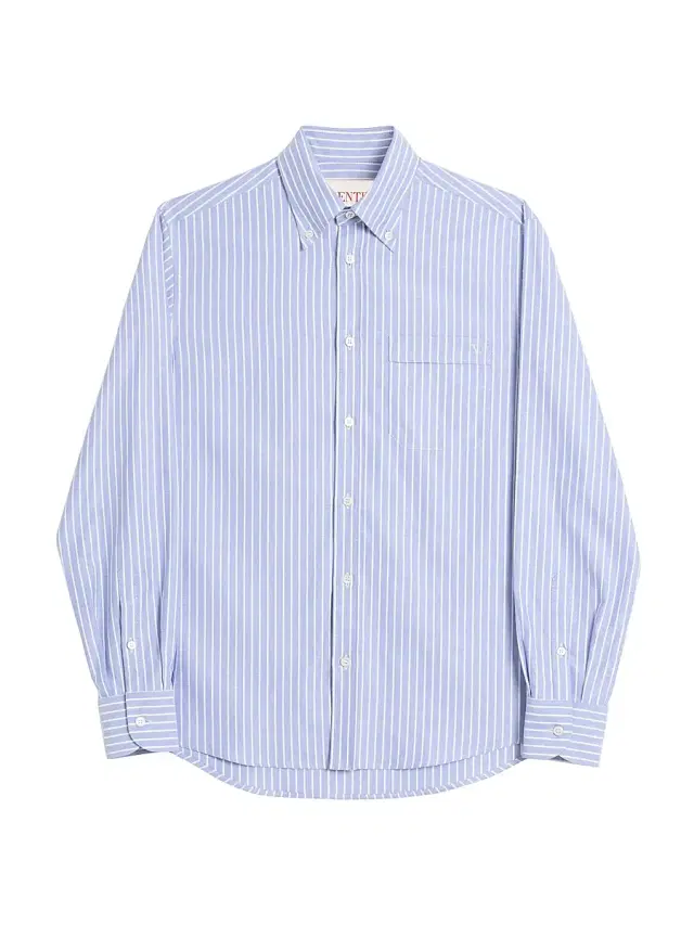 Men's VLogo Embroidered Cotton Shirt - White Azure
