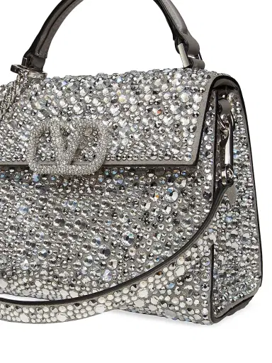 Valentino Garavani Women's Mini VSling Top Handle Bag with Sparkling Embroidery - Crystal | Thumbnail 14