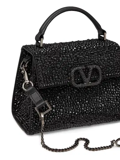 Valentino Garavani Women's Mini VSling Top Handle Bag with Sparkling Embroidery - Crystal | Thumbnail 6