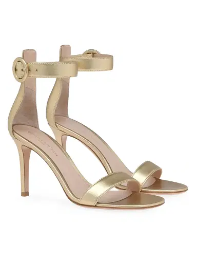 Gianvito Rossi Women's Portofino 85MM Metallic Leather Sandals | Thumbnail 2 Gianvito Rossi Women's Portofino 85MM Metallic Leather Sandals | Thumbnail 2
