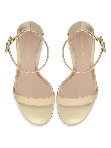 Gianvito Rossi Women's Portofino 85MM Metallic Leather Sandals | Thumbnail 4 Gianvito Rossi Women's Portofino 85MM Metallic Leather Sandals | Thumbnail 4