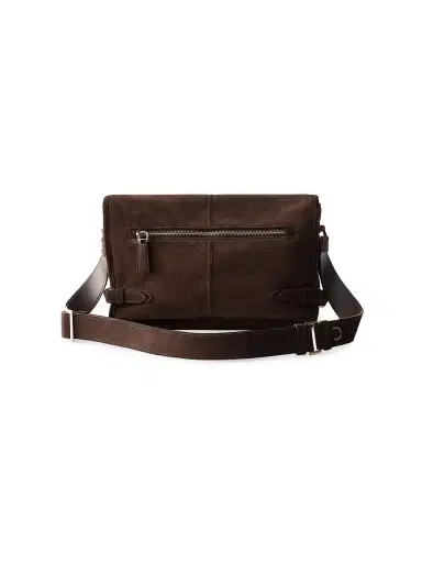Prada Men's Suede Shoulder Bag - Dark Brown | Thumbnail 3