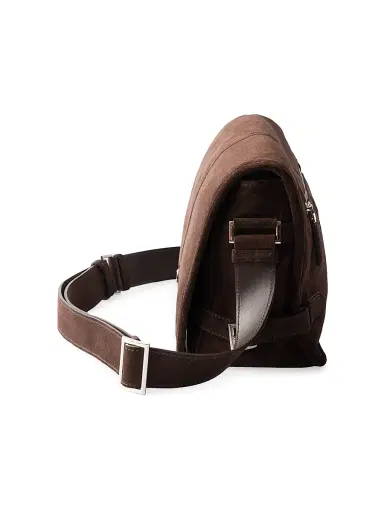 Prada Men's Suede Shoulder Bag - Dark Brown | Thumbnail 4