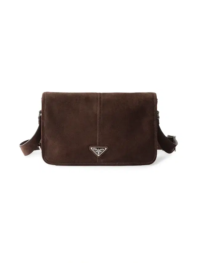 Prada Men's Suede Shoulder Bag - Dark Brown