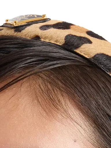 Prada Women's Printed Leather Headband - Beige Khaki | Thumbnail 2 Prada Women's Printed Leather Headband - Beige Khaki | Thumbnail 2