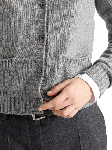 Prada Women's Re-Cashmere Cardigan - Grey | Thumbnail 4