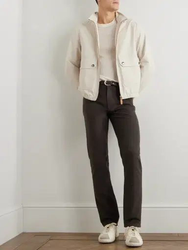 Zegna City Slim-Fit Tapered Cotton and Cashmere-Blend Trousers - Men | Thumbnail 2 Zegna City Slim-Fit Tapered Cotton and Cashmere-Blend Trousers - Men | Thumbnail 2