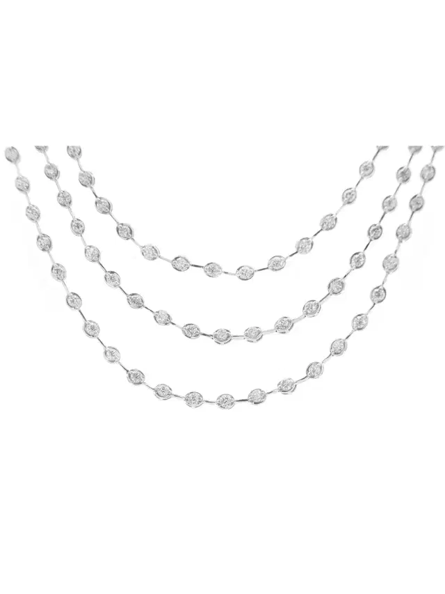 6.5ct Diamond 14K Gold Three Layers Necklace