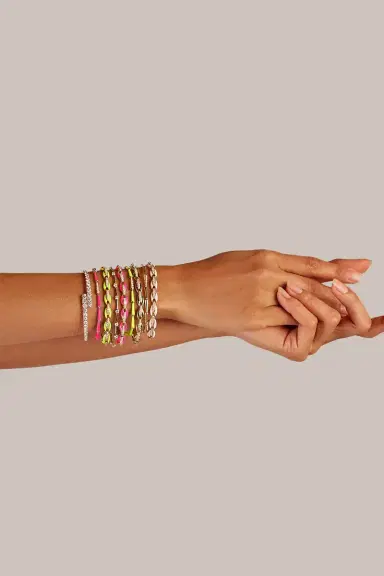 Melissa Kaye Neon Pink Lola Linked Bracelet | Thumbnail 2