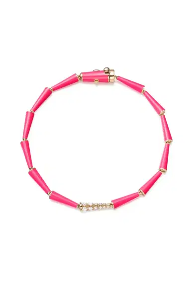 Melissa Kaye Neon Pink Lola Linked Bracelet | Thumbnail 1