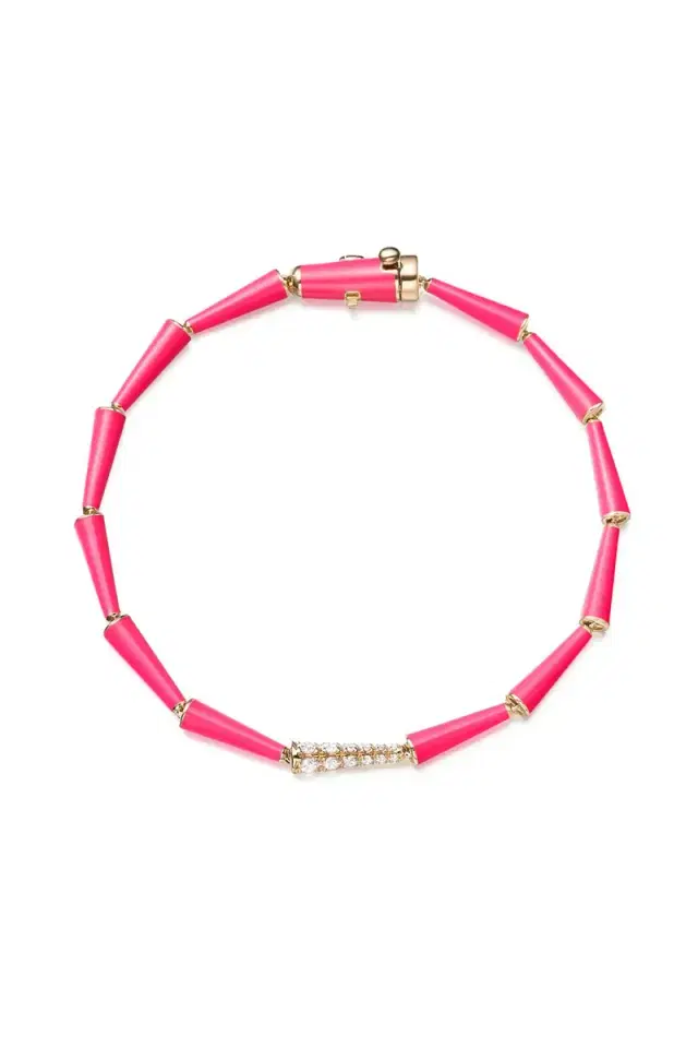 Melissa Kaye Neon Pink Lola Linked Bracelet