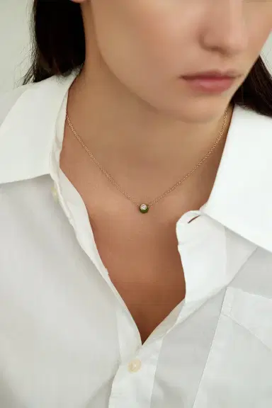 Melissa Kaye Small Neon Pink Audrey Pendant Necklace | Thumbnail 2