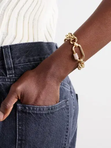 Marla Aaron Mega Curb 14-karat Gold Diamond Bracelet | Thumbnail 2