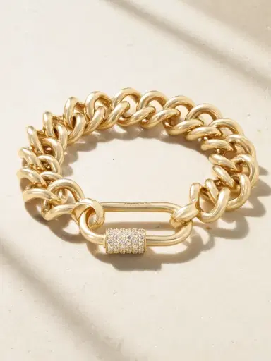 Marla Aaron Mega Curb 14-karat Gold Diamond Bracelet | Thumbnail 1