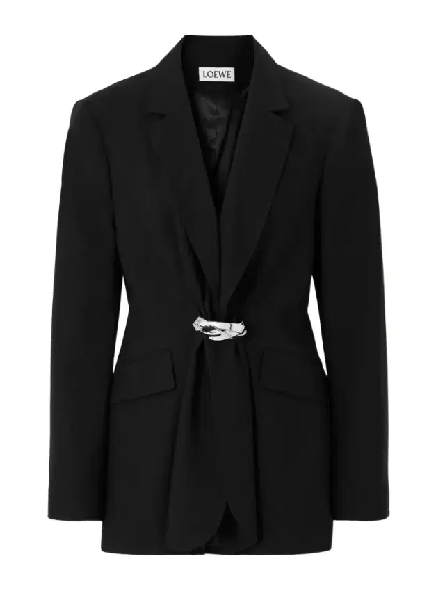 Embellished Grain De Poudre Wool Blazer