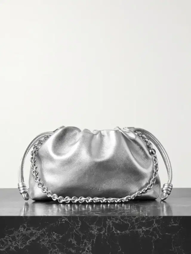 Flamenco Metallic Leather Clutch