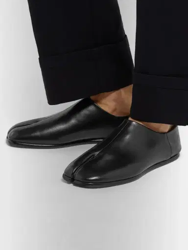 Maison Margiela Tabi Split-Toe Leather Collapsible-Heel Loafers - Men | Thumbnail 3
