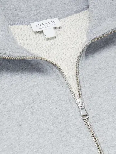 Sunspel Cotton-Jersey Half-Zip Sweatshirt - Men | Thumbnail 4 Sunspel Cotton-Jersey Half-Zip Sweatshirt - Men | Thumbnail 4
