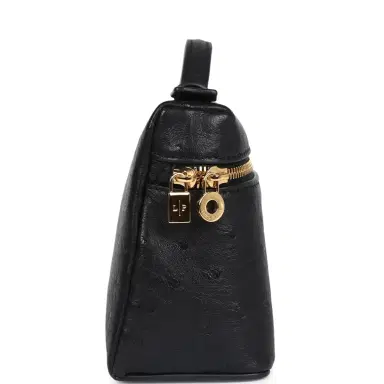 Madison Avenue Couture Loro Piana Extra Pocket L19 Pouch Black Ostrich Gold Hardware | Thumbnail 3 Madison Avenue Couture Loro Piana Extra Pocket L19 Pouch Black Ostrich Gold Hardware | Thumbnail 3