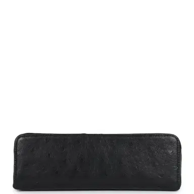Madison Avenue Couture Loro Piana Extra Pocket L19 Pouch Black Ostrich Gold Hardware | Thumbnail 6 Madison Avenue Couture Loro Piana Extra Pocket L19 Pouch Black Ostrich Gold Hardware | Thumbnail 6