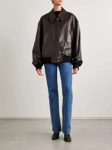 Khaite Shelman Leather Bomber Jacket | Thumbnail 2