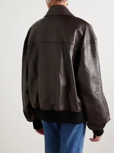 Khaite Shelman Leather Bomber Jacket | Thumbnail 3
